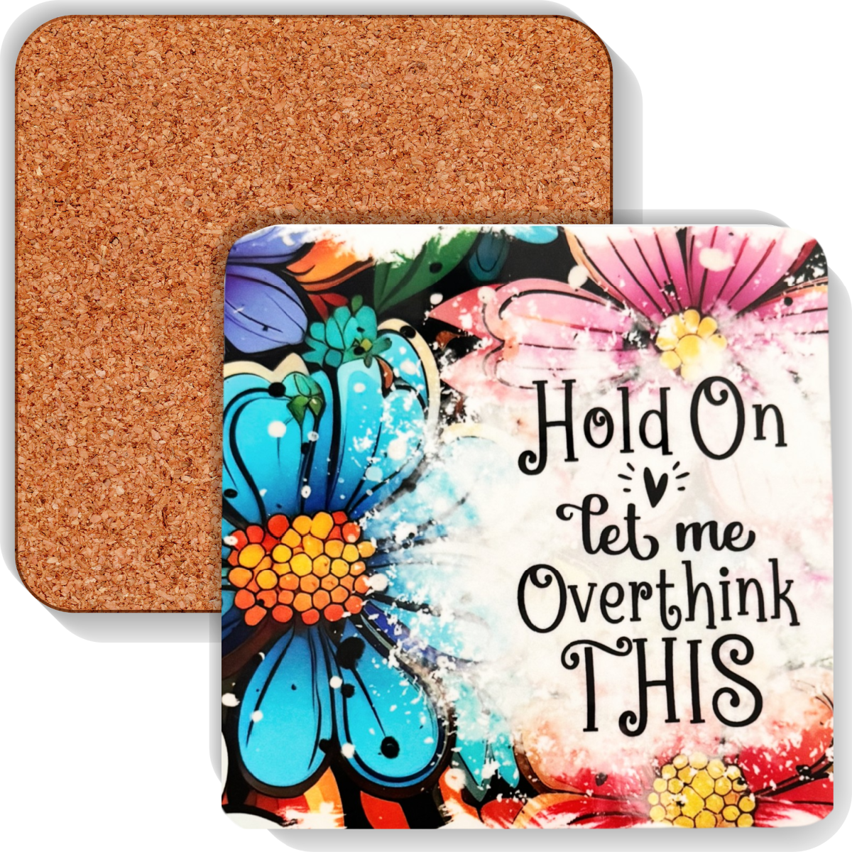 Colourful MDF Square Coasters Whimsical