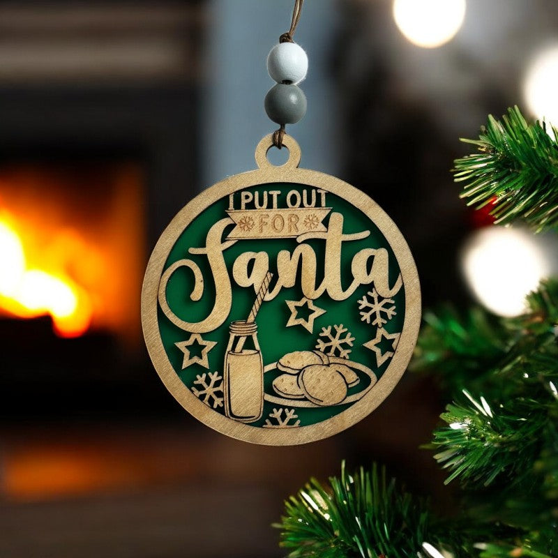 Baltic Birch Acrylic Backer Christmas Ornament