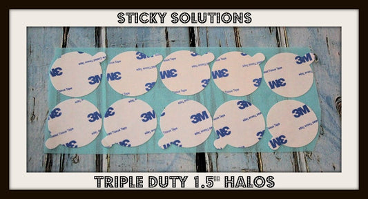 x50 -1.5" Sticky Solutions Double Sided Halo Adhesive Circles with 3M Adhesive